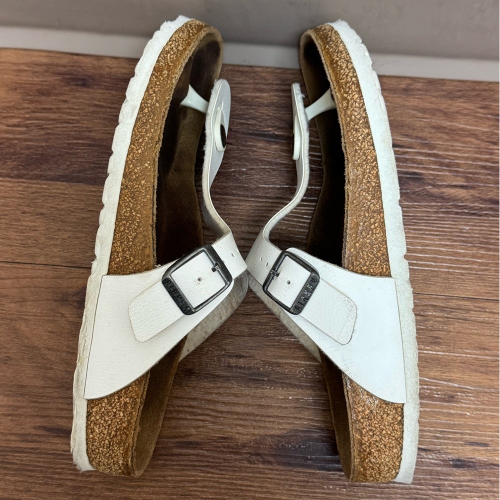 Birkenstock White Leather Sandals